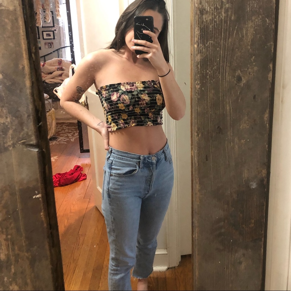 First of a kind vintage cropped smock top